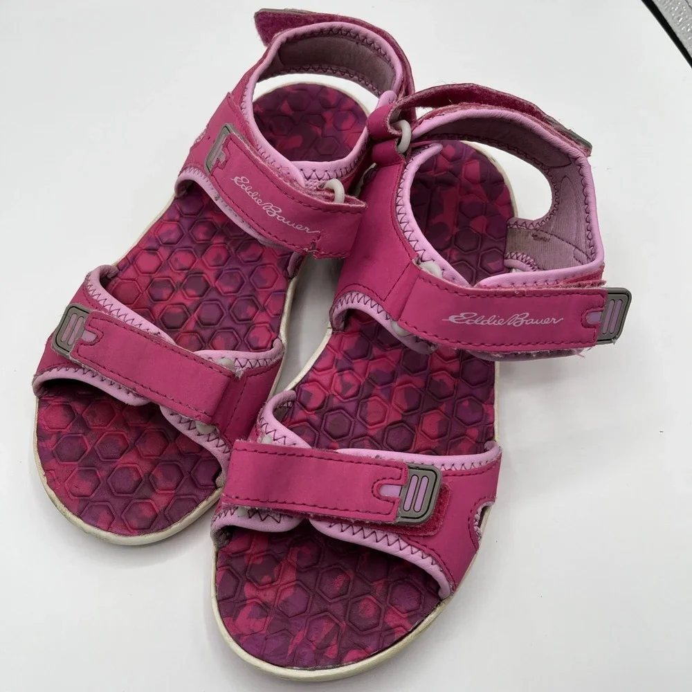 EDDIE BAUER GIRLS KIDS SHOE SIZE ADJUSTABLE STRAPS KELSEY SANDAL BIG GIRL SIZE 4